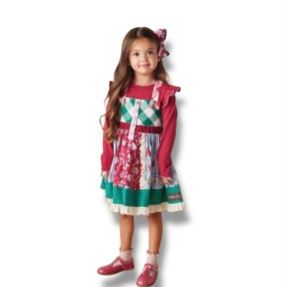 Matilda Jane Heart To‎ Heart Land Of Sweets Knot Dress Girls 6 Holiday Christmas